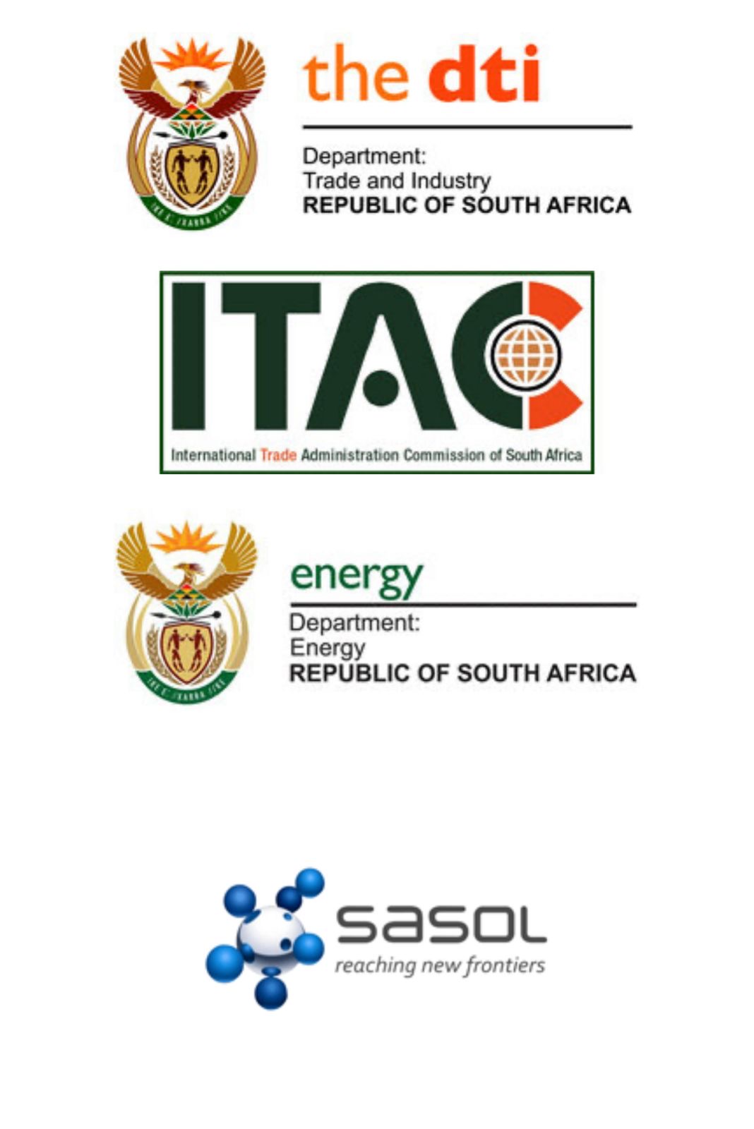 Government and industry partnerships — DTI, ITAC, Dept of Energy, Sasol